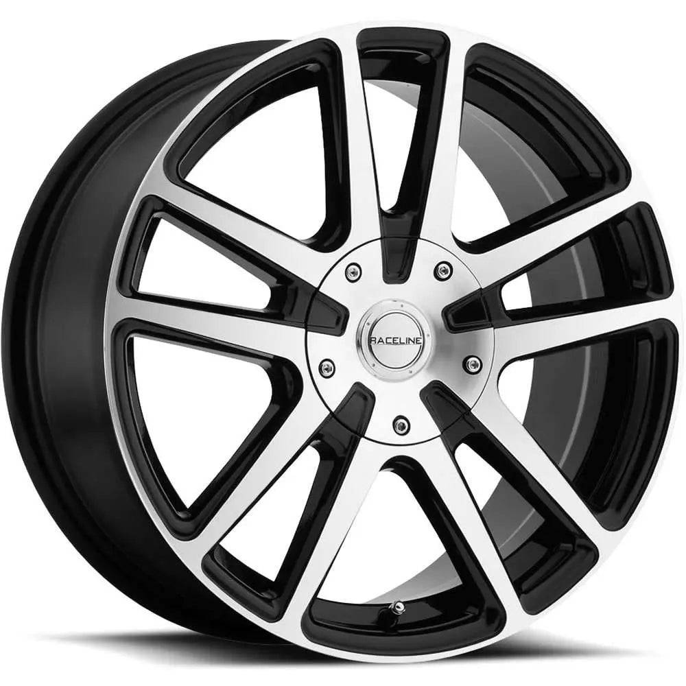 Black with Machined Spoke Faces and Outer Lip Ring