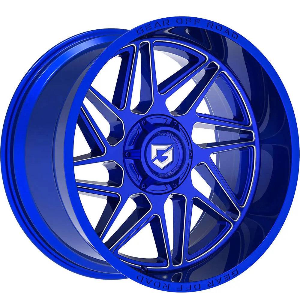 Gloss Blue with Milled Spoke Windows