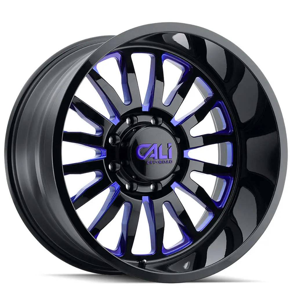 Gloss Black with Blue Milled Spoke Windows and Accents