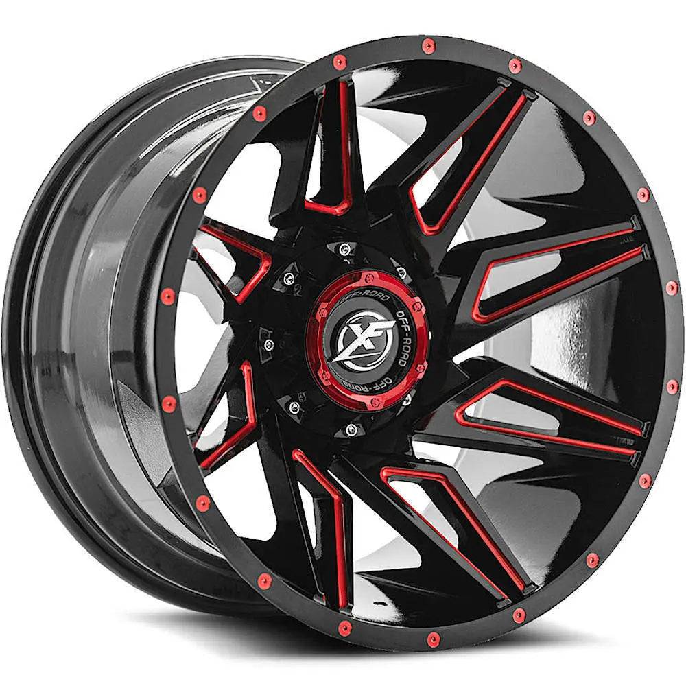 Gloss Black with Red Milled Inner Spoke Edges