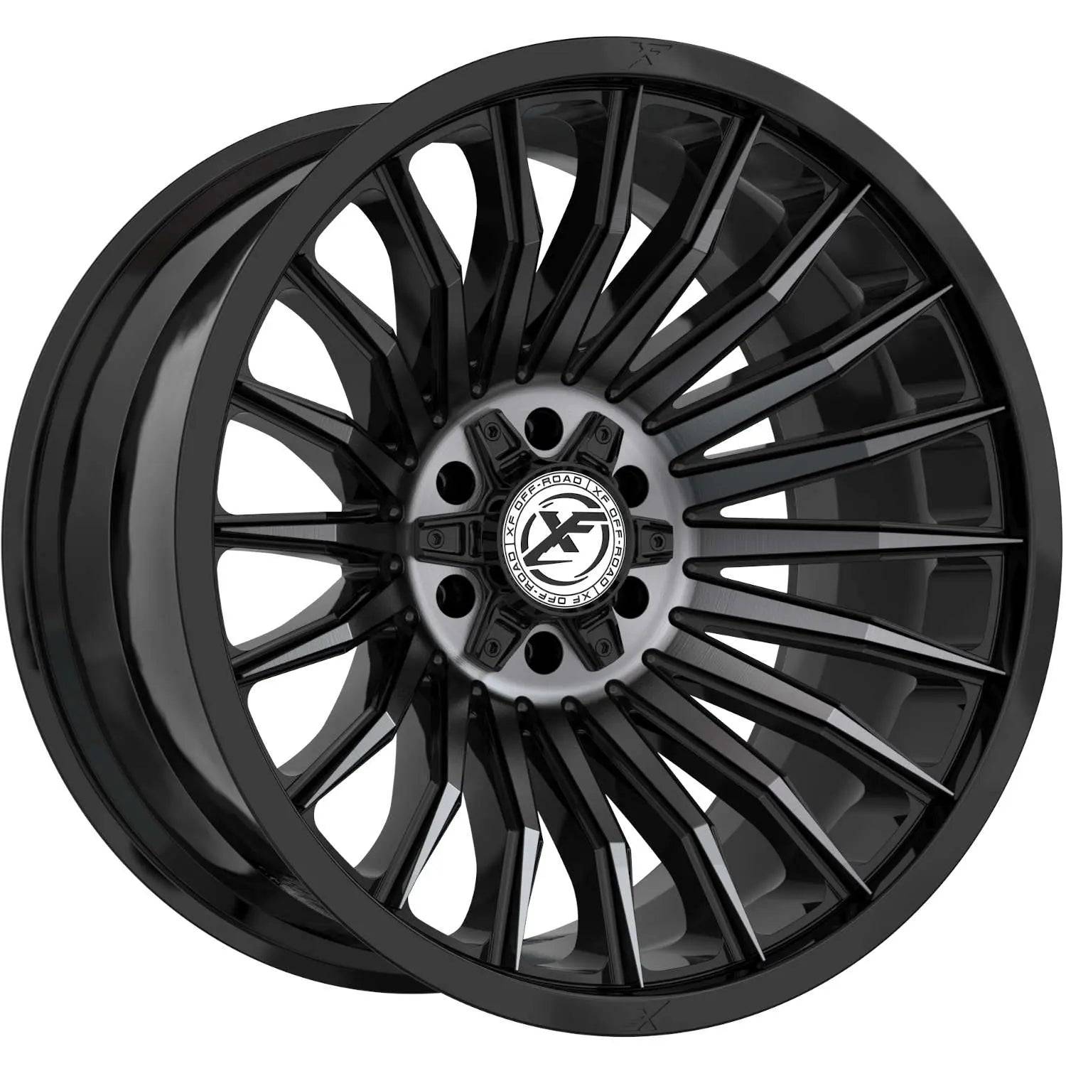 Gloss Black with Machined Spoke Accents and a Titanium Double Dark Tint