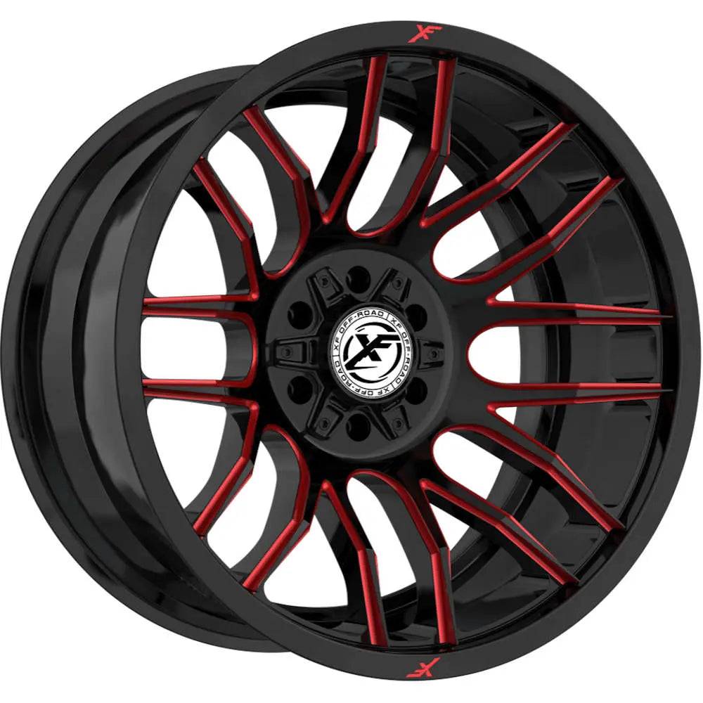 Gloss Black with Red Milled Spoke Accents